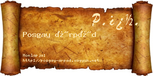 Posgay Árpád névjegykártya