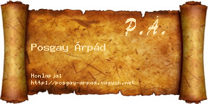 Posgay Árpád névjegykártya